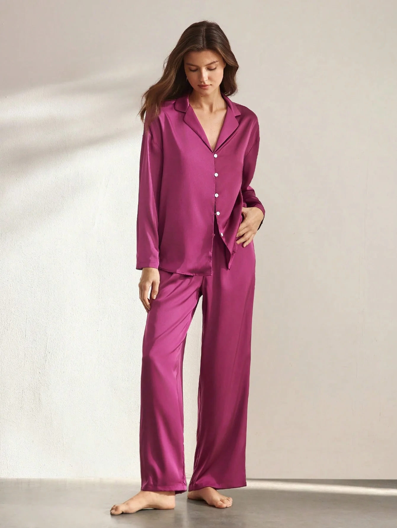 Ensemble Pyjama Manches Longues 100% Soie de Mûrier | La Parisienne – Image 2