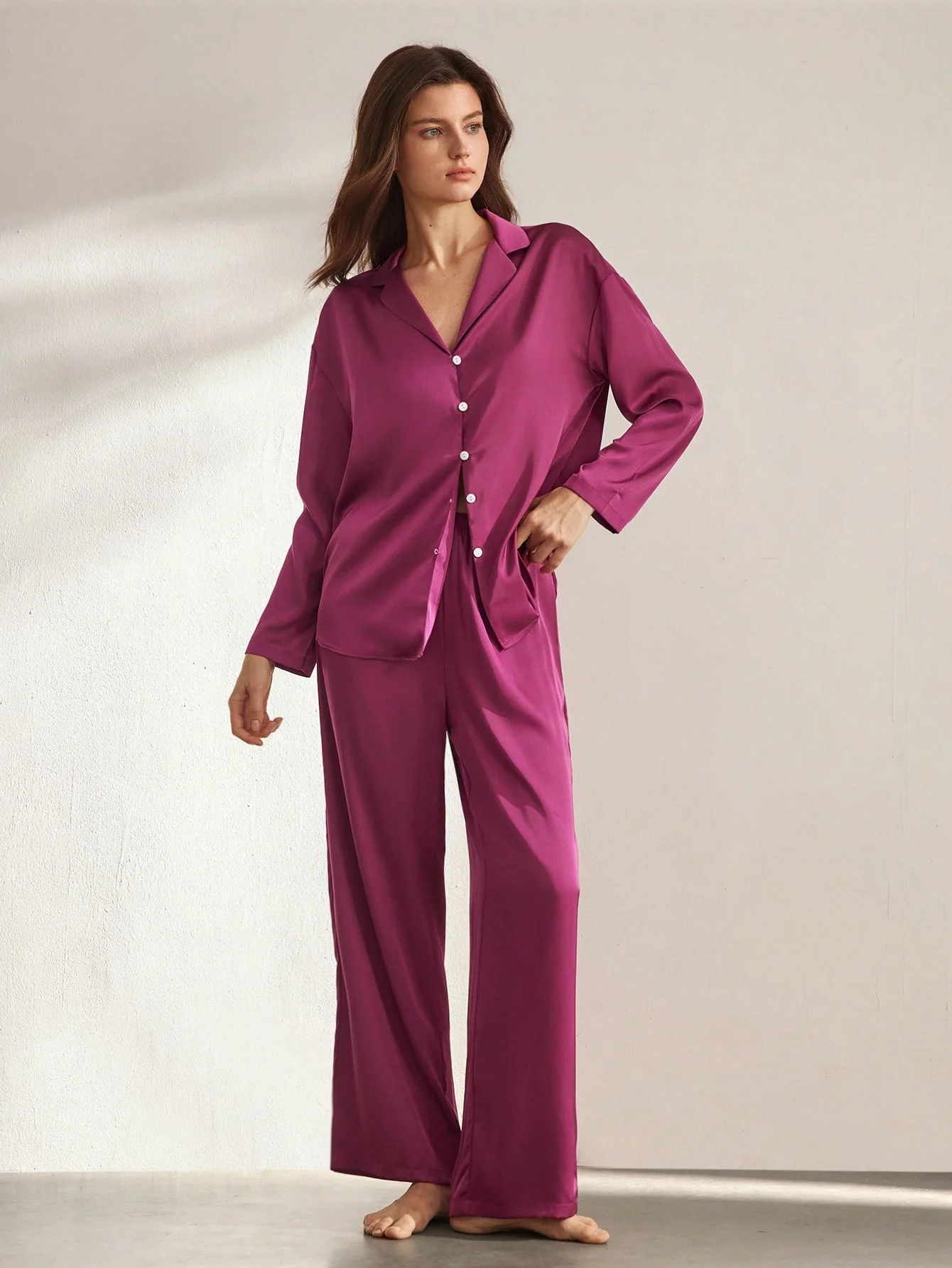 Ensemble Pyjama Manches Longues 100% Soie de Mûrier | La Parisienne – Image 5