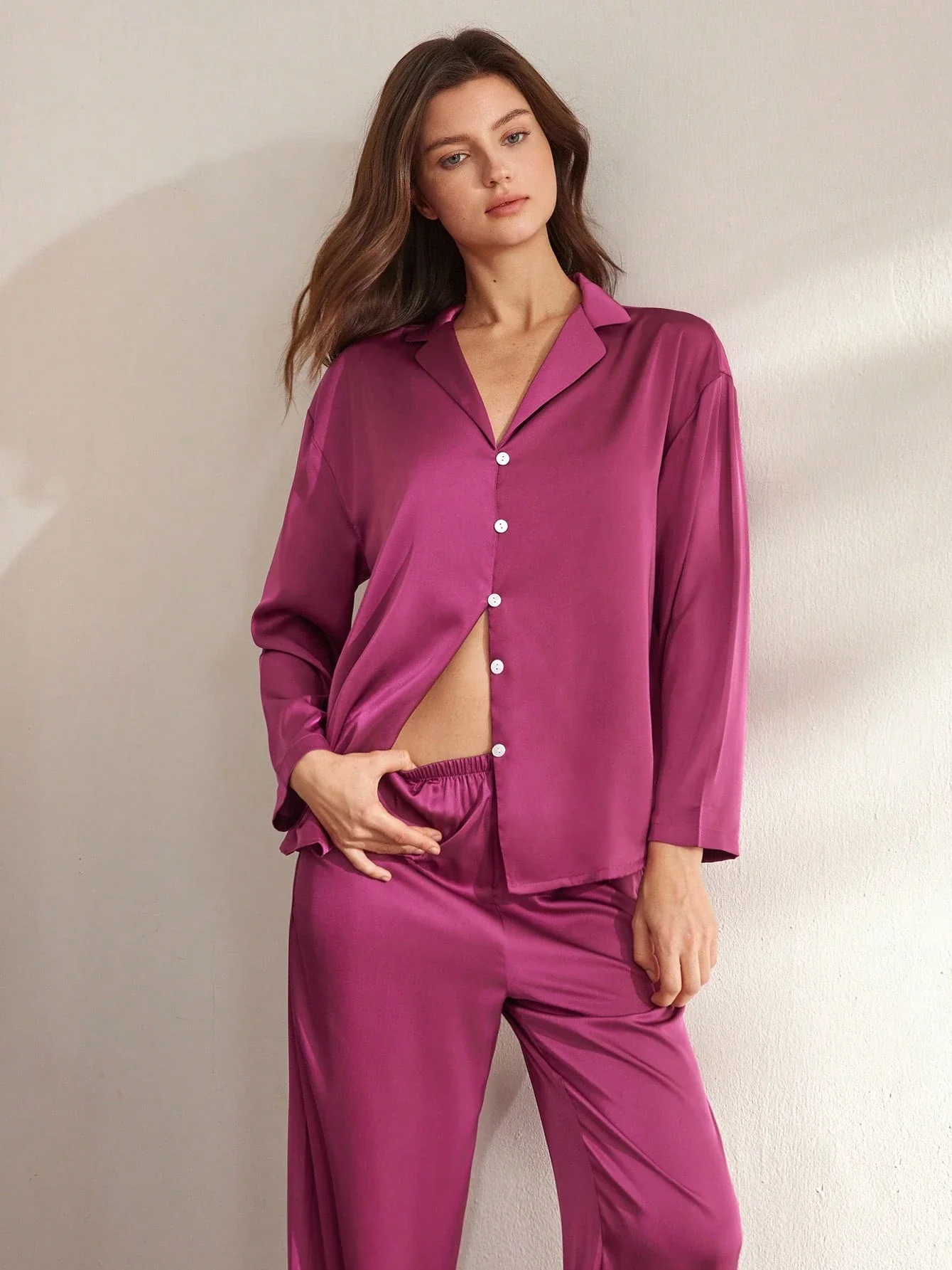 Ensemble Pyjama Manches Longues 100% Soie de Mûrier | La Parisienne – Image 7