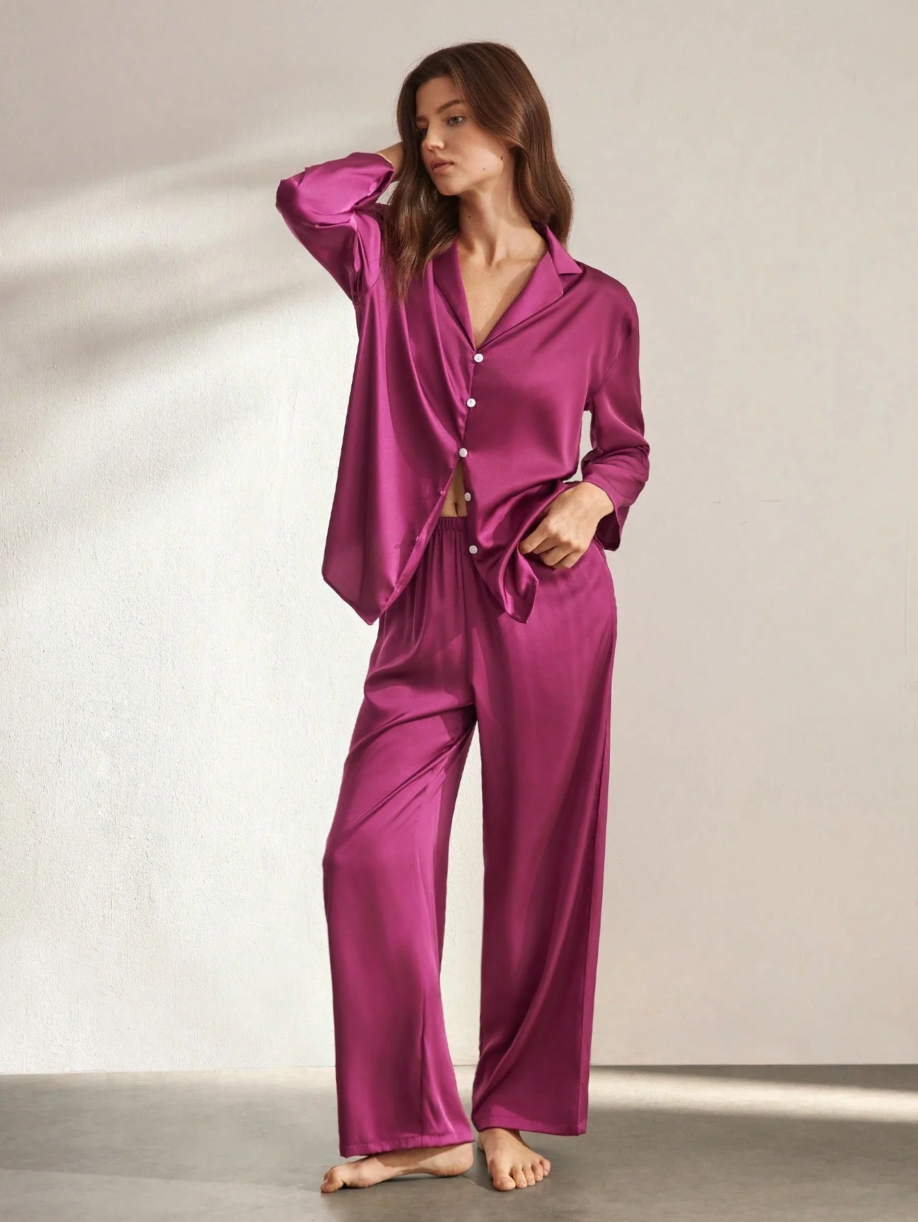 Ensemble Pyjama Manches Longues 100% Soie de Mûrier | La Parisienne – Image 9