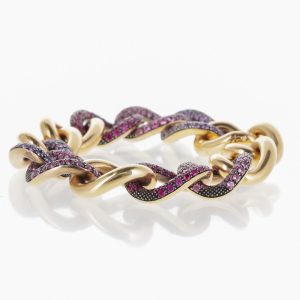 Bracelet Pomellato Catene Or et Saphirs de Couleurs