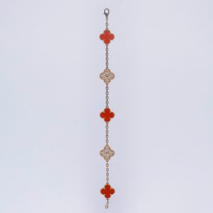 Bracelet Van Cleef & Arpels Alhambra Cornaline et Diamants