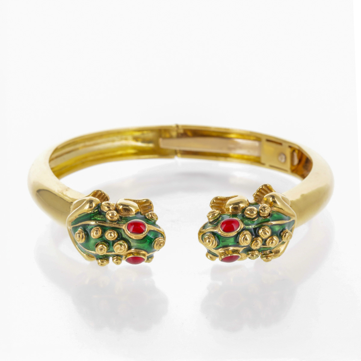 Bracelet Vintage Or Jaune Motifs Grenouilles – Image 6