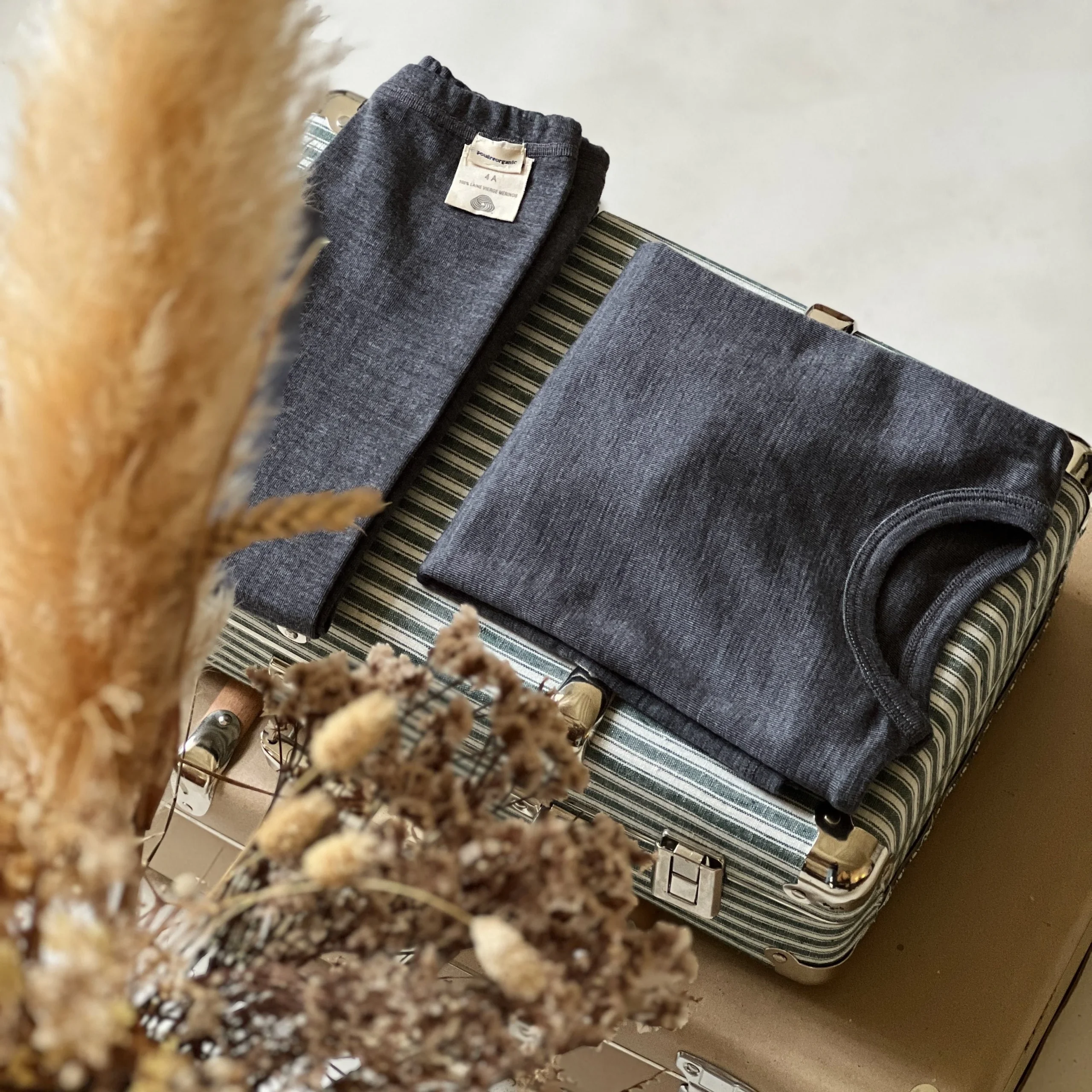 LEGGING BASILIC MÉRINOS Gris Chiné Clair – Image 4
