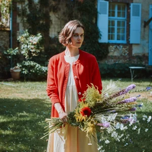 CARDIGAN PÉTALE COTON ADULTE Rouge Corail