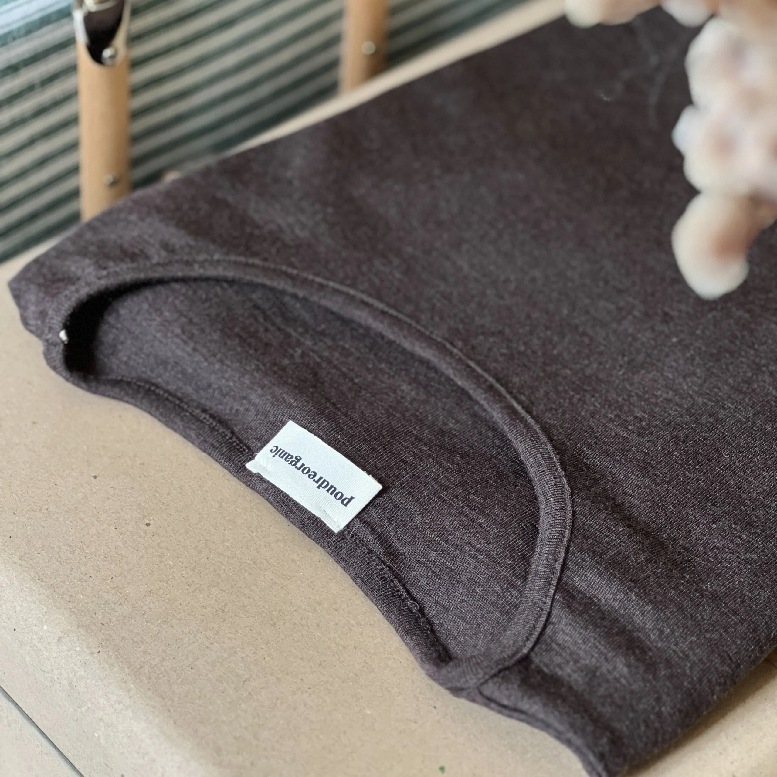 T-SHIRT ÉGLANTINE MÉRINOS ADULTE Gris Chiné Clair – Image 3