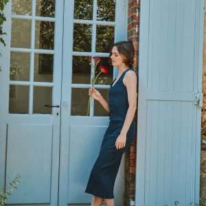 ROBE FÉVE CÔTELÉ Midnight Navy