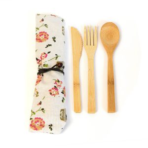 Couverts Réutilisables en Bambou Champêtre