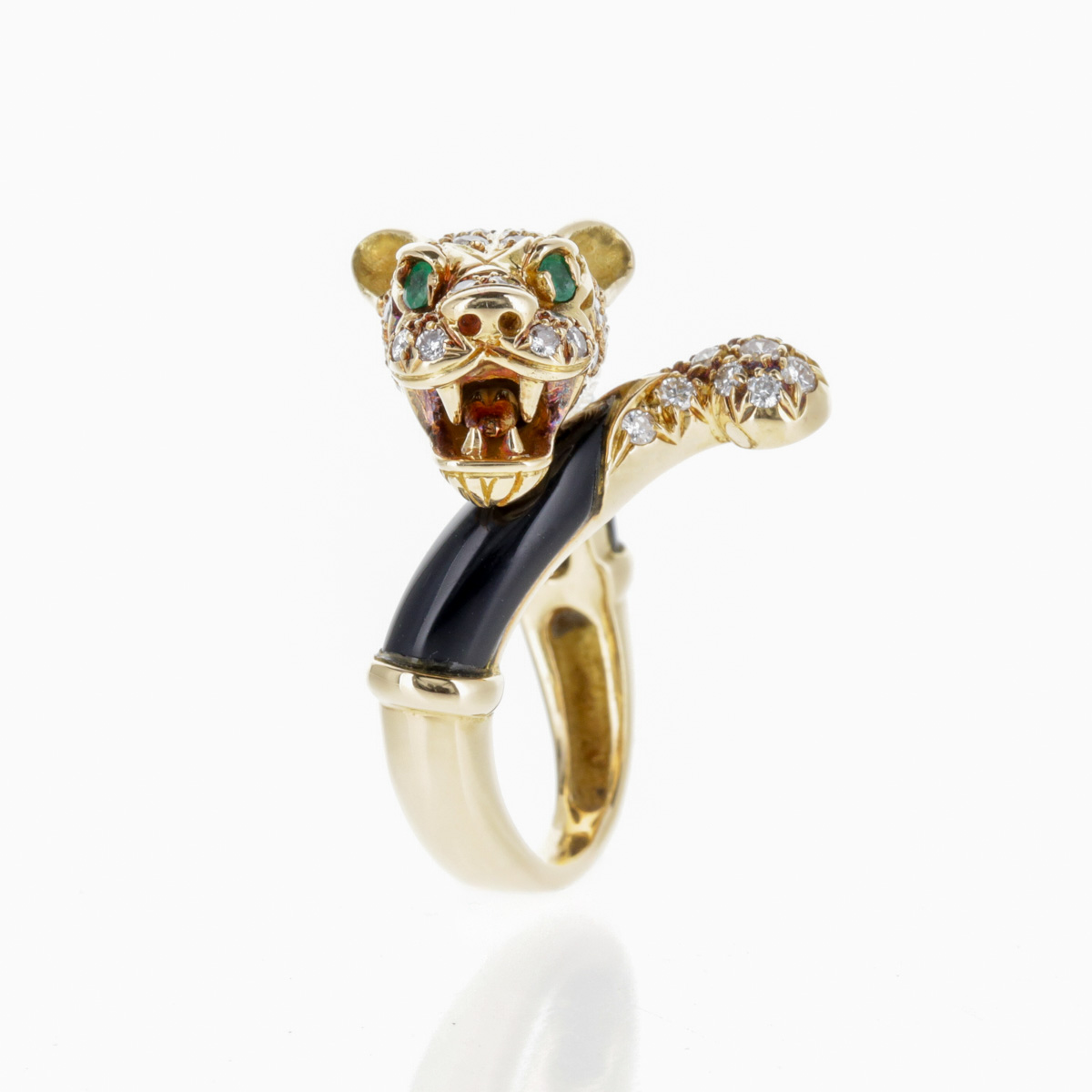 Bague Panthère Or Jaune Diamants et Onyx