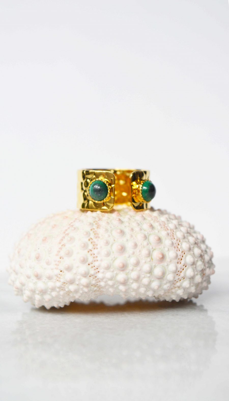 BAGUE SUE – Bague martelée ajustable pierres fines – Image 6