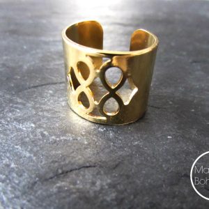 Bague BOSPHORE – Large anneau ajustable, plaqué or 18 carats