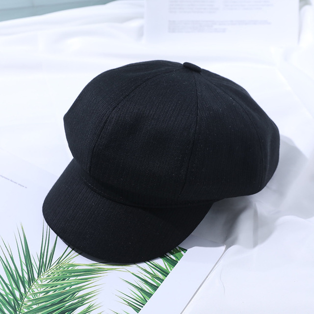 Béret Casquette Rayé Feutre Noir – Image 5