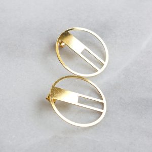 Boucles d’oreilles REVE – Boucles d’oreilles plateau rond minimaliste