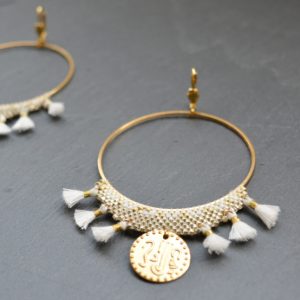 BOUCLES D’OREILLES  Créoles tissées or