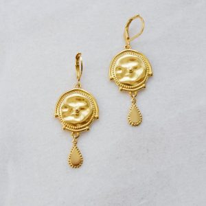 Boucles d’oreilles Ethiopie – boucles d’oreilles pendants ethniques doré or fin