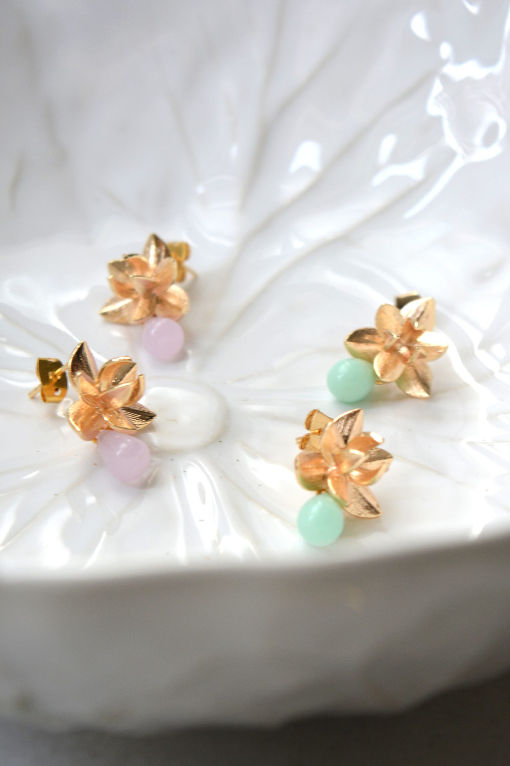 Boucles d’oreilles  Arty Blossom “Art Bucolique” – Dormeuses fleurs gouttes – Image 5