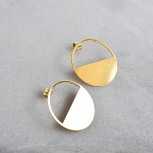 Boucles d’oreilles JO  – Boucles d’oreilles plateau rond minimaliste