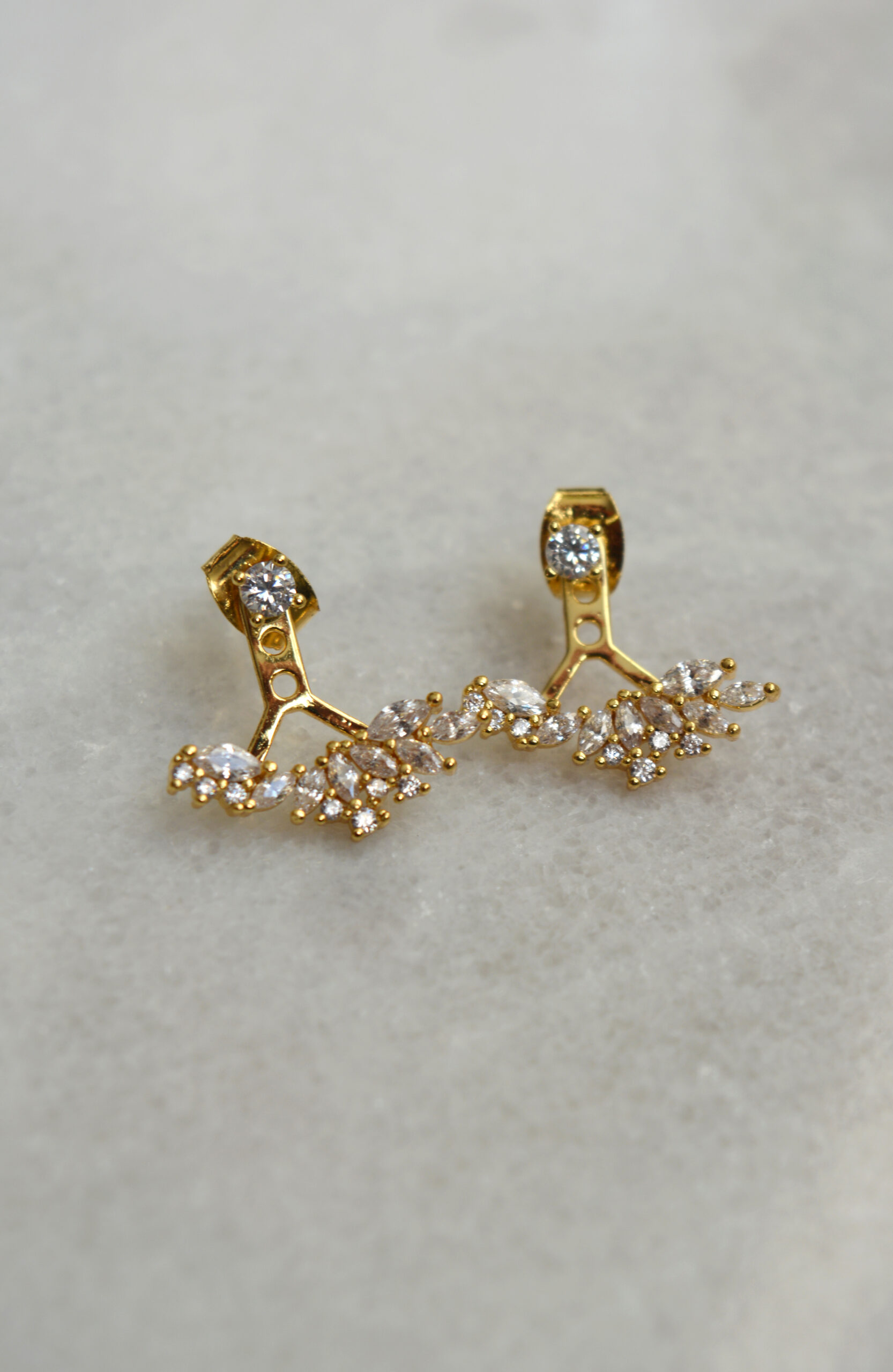 BOUCLES D’OREILLES  BLANCHE – UP DOWN lobe arc constellation zirconium – Image 5