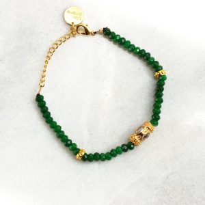 Bracelet Joh “Indian Mood” – Bracelet pendentif tube ethnique zirconium pierre fine