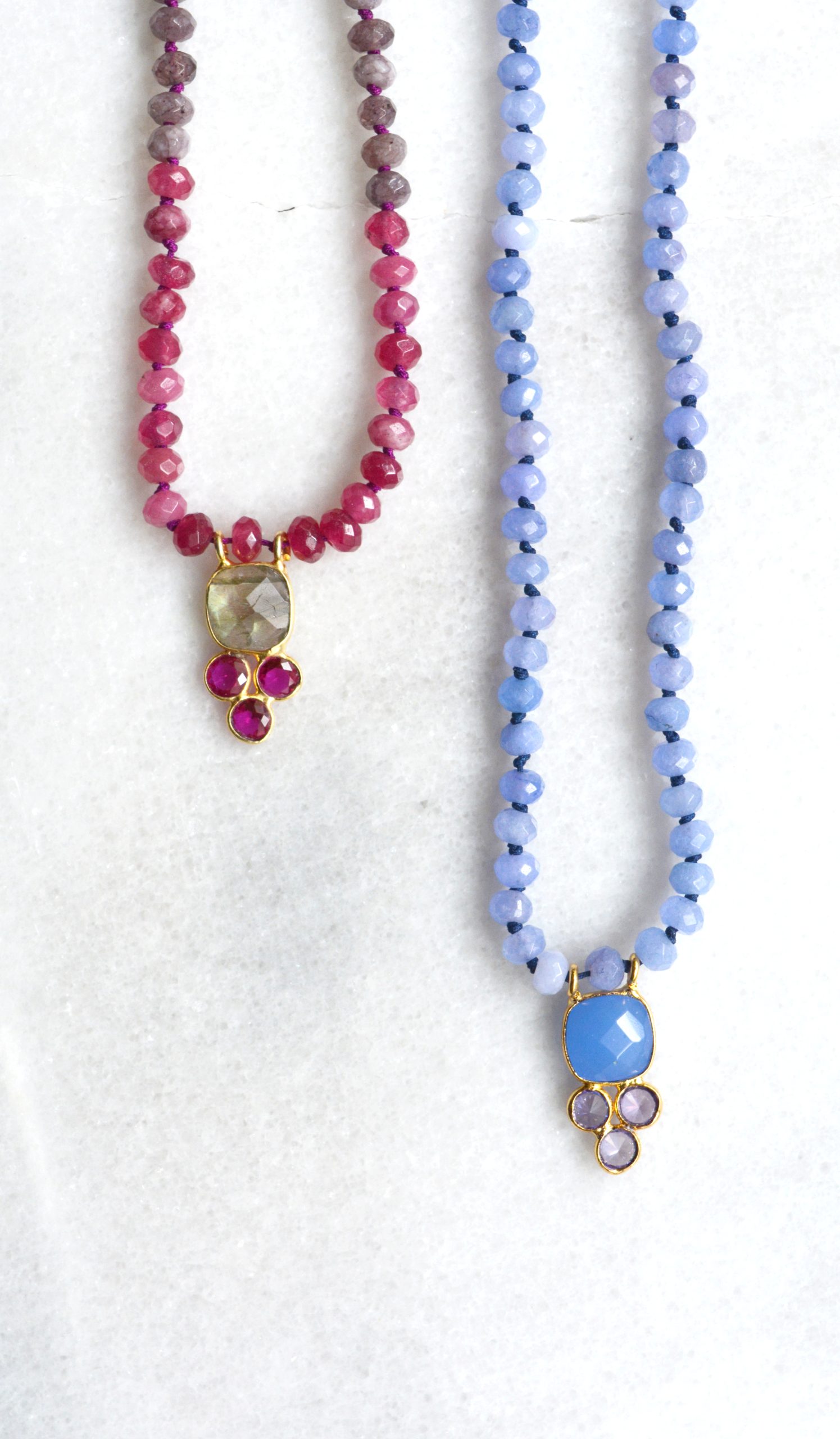 Collier tourmaline multicolore – Pierres fines tourmaline colorées, pendentif indien labradorite – Image 6