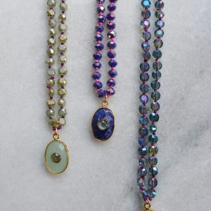 Collier  Belly Khasmeer  – Sautoir pierre fine incrustée Labradorite