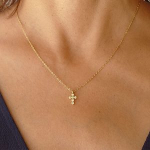 Collier croix zircon