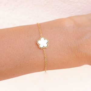 Bracelet fleur nacrée