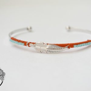 JONC FEATHER SILVER – DORÉ A L’OR FIN BLANC, PLUME