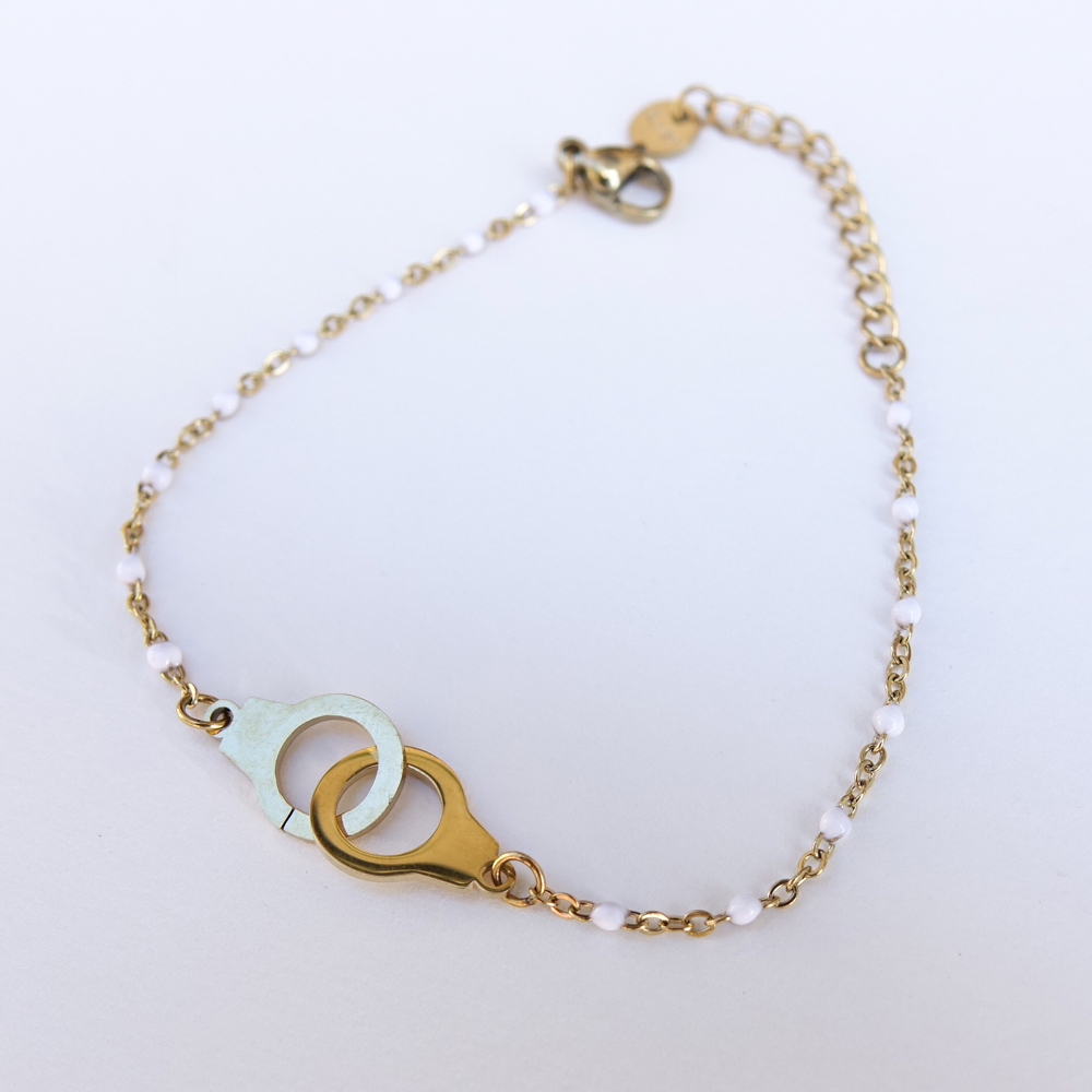 Bracelet menottes et chaîne émaillée – Image 4