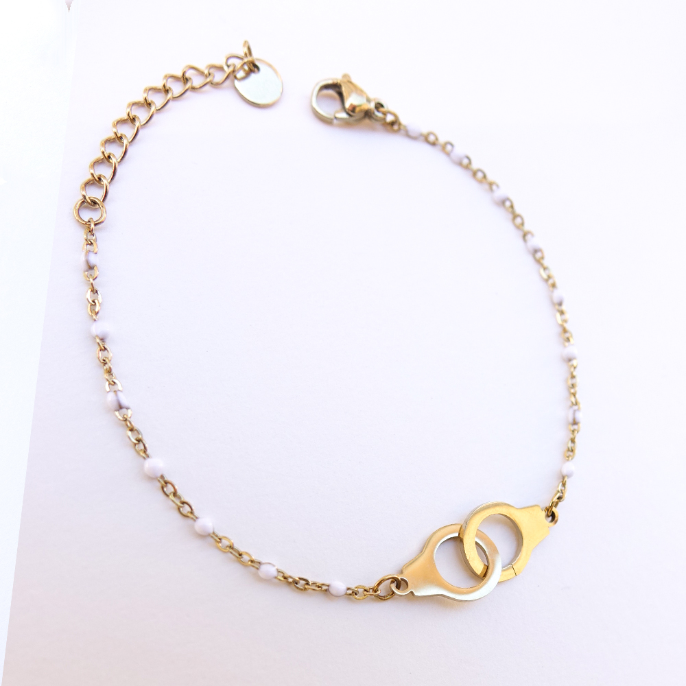 Bracelet menottes et chaîne émaillée – Image 3