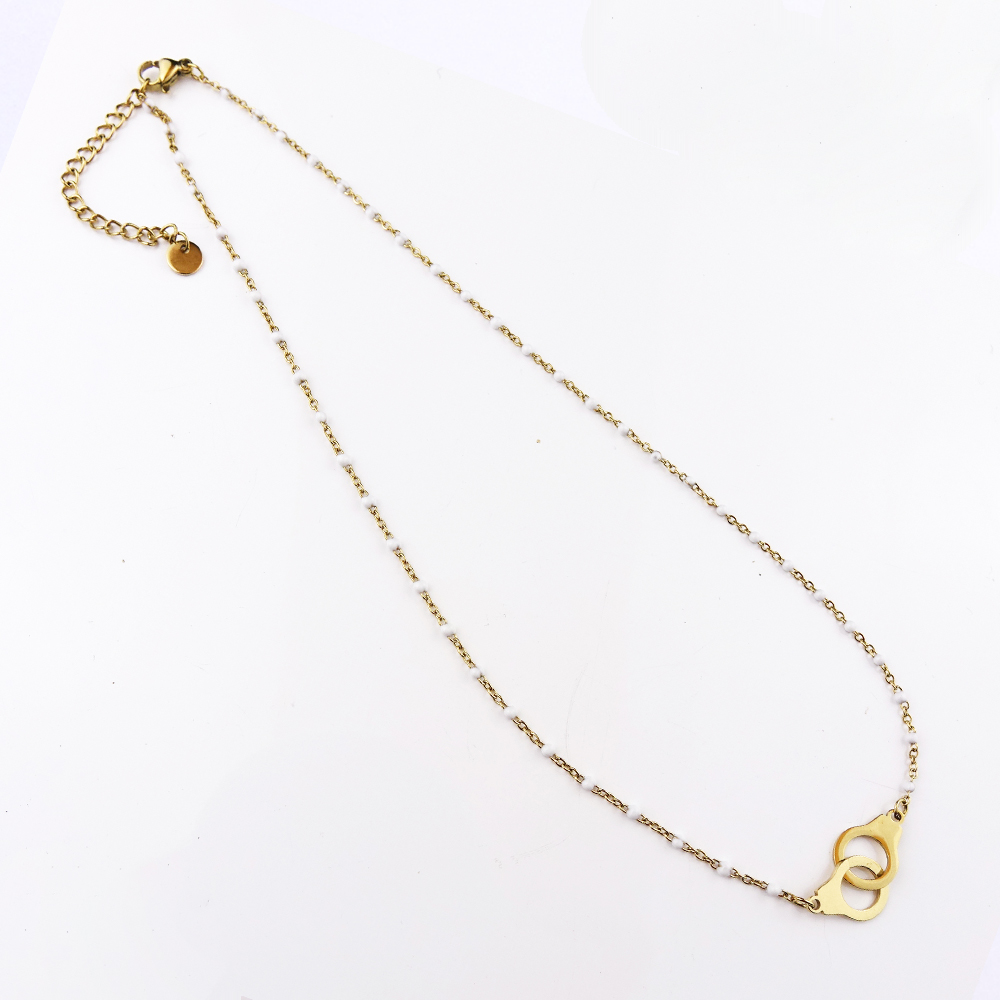 Collier menottes et chaîne émaillée – Image 4