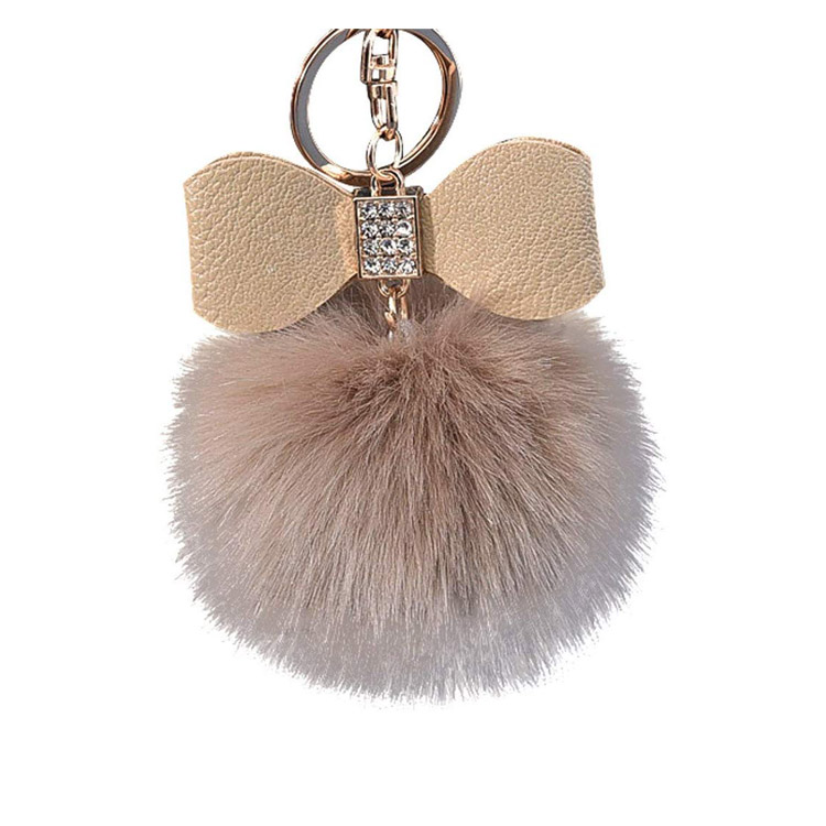 Porte-clés Pompon Nœud – Camel – Image 2