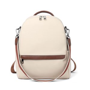 Sac à dos Antivol Femme Cuir Beige – MENCIA