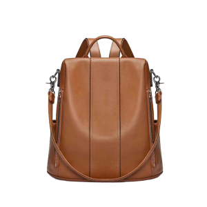 Sac à Dos Antivol Femme Cuir Camel – BLAIR