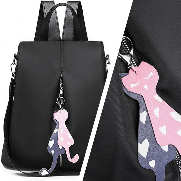 Sac à Dos Antivol Femme Chat Noir – Image 4