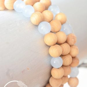 Sautoir Agata SWEET SANTAL – Perles en bois de santal et agate