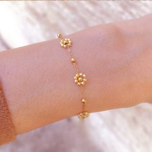 Bracelet fleur doré